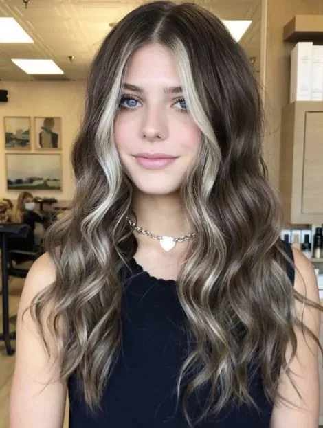 braune haare mit blonden strahnen vorne 4 Zwei Blonde Strähnen Vorne Braune Haare